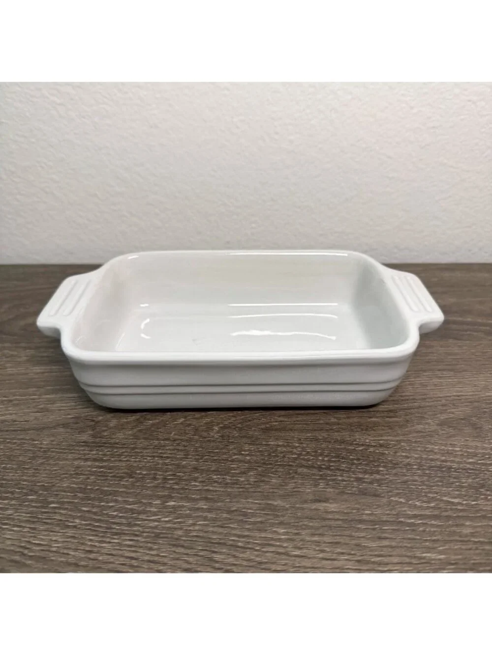 Le Creuset Stoneware Rectangle Baking Casserole Dish Pan White Small 7x5